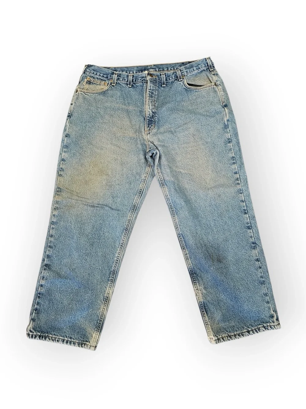 Carhartt B172 DST Flannel Lined Relaxed Fit Denim Jeans 44x30 Workwear Vintage